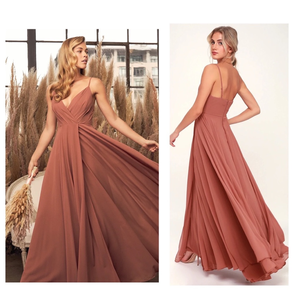 Lulu’s All About Love Rusty Rose Maxi Dress